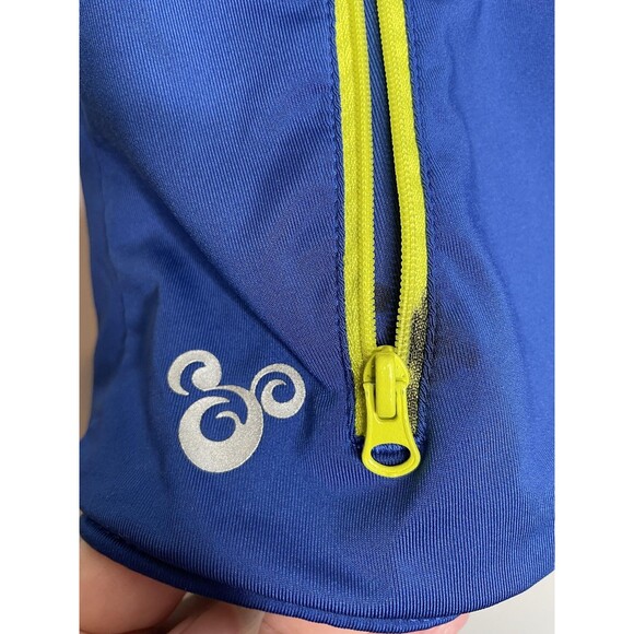 Disney Parks Vest Womens Medium Blue Mickey Hooded Zip Sleeveless Mosaic - Picture 2 of 8